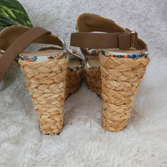 Gibson & Latimer Multicolor Jute Wedge Sandals, SIZE 9 - Picture 4 of 8